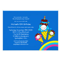 Anniversaire de pièce de crème glacée du garçon invitation personnalisable