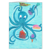 Anniversaire de poulpe cartes