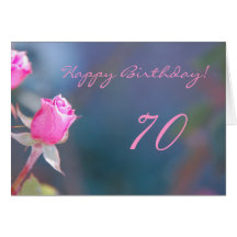 Anniversaire de rose de rose 70 ans de carte