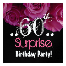 Anniversaire de surprise de bouquet soixantième de invitations