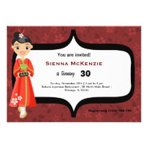 Anniversaire de sushi cartons d'invitation personnalisés