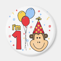 Anniversaire de visage de singe premier aimant