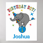 Anniversaire d'éléphant de cirque ęr posters