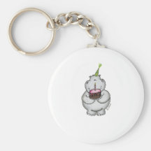 Anniversaire d'hippopotame - joyeux anniversaire porte-clefs