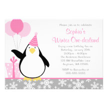 Anniversaire d'Onederland d'hiver de flocons de ne Invitation Personnalisée