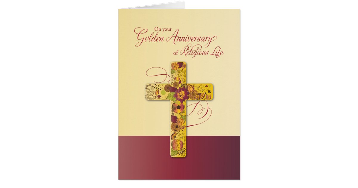 Voeu De Chasteté Dans La Vie Religieuse Anniversaire d'or de la vie religieuse pour la carte de vœux | Zazzle