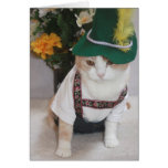 Anniversaire drôle d'Allemand de chat Cartes De Vœux