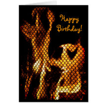 Anniversaire du feu de danse cartes de vœux