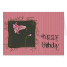 Anniversaire floral rose carte