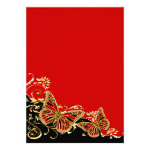 Anniversaire noir rouge de fiançailles de mariage  cartons d'invitation