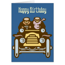 Anniversaire personnalisable de voyageur vintage cartes