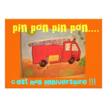 anniversaire  pompiers faire-parts personnalisables