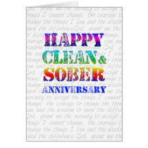 Anniversaire propre et sobre heureux cartes