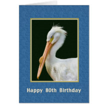 Anniversaire, quatre-vingtième, oiseau américain d carte de vœux