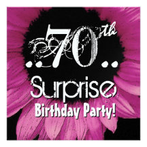 Anniversaire rose de surprise de tournesol soixant faire-part personnalisé