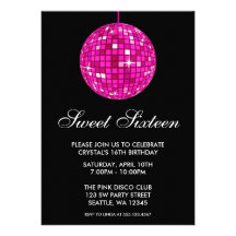 Anniversaire rose et noir de sweet sixteen de boul faire-parts