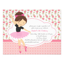 Anniversaire rose floral Girly lunatique de baller Faire-parts