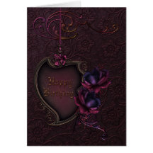 Anniversaire rose gothique carte de vœux