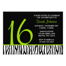 Anniversaire vert et noir de nombre du bonbon 16 à faire-part personnalisé
