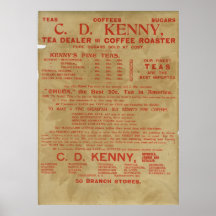 Annonce 1943 de thé et de café affiches