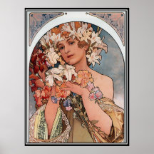 Annonce d'Alphonse Mucha de poster vintage