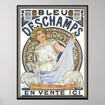 Annonce d'Alphonse Mucha de poster vintage