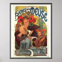 Annonce de bière d'Alphonse Mucha de poster vintag