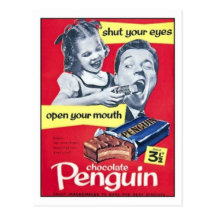 Annonce de cru de pingouin de chocolat carte postale