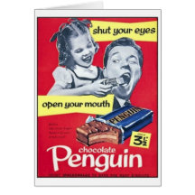 Annonce de cru de pingouin de chocolat cartes