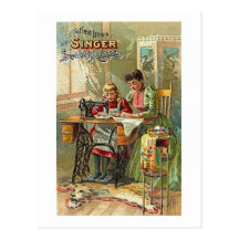 Annonce de machine à coudre de chanteur "la premiè cartes postales