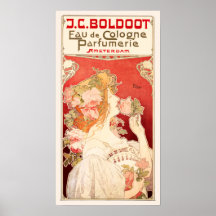 Annonce de parfum de Nouveau d'art avec des roses Posters