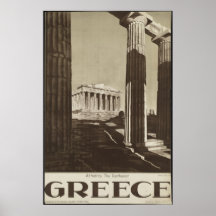 Annonce vintage d'affiche de voyage de la Grèce At