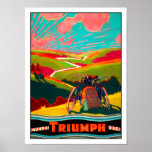 Annonce vintage de bicyclette - vélo sur Hillside Affiches