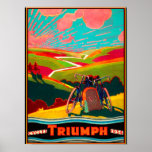 Annonce vintage de bicyclette - vélo sur Hillside Affiches