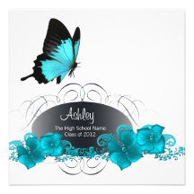 Annonces bleues turquoises d'obtention du diplôme  bristol personnalisé