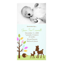 Annonces de naissance "dans forêt" cartes avec photo
