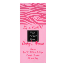 Annonces de naissance de bébé de zèbre invitations personnalisées