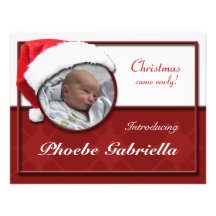 Annonces de naissance de Noël de chapeau de Père N Faire-part