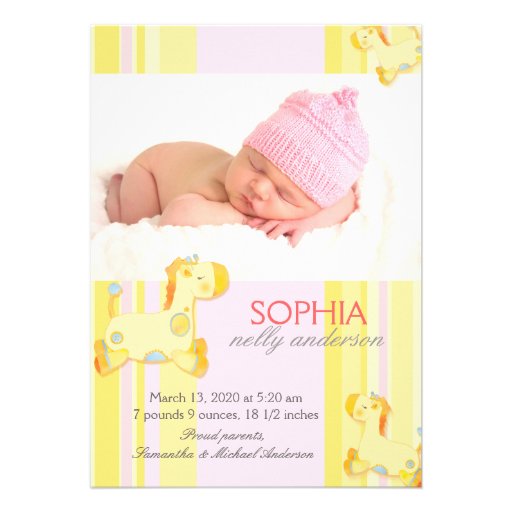 Annonces de naissance de photo de bébé de girafe d invitations personnalisables