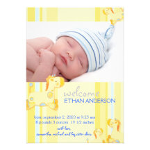 Annonces de naissance de photo de bébé de girafe d invitations