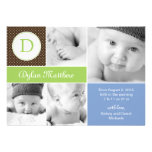 Annonces initiales modernes de naissance - bleu invitations