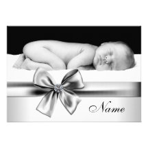 Annonces noires et blanches de naissance de photo  faire-part personnalisables