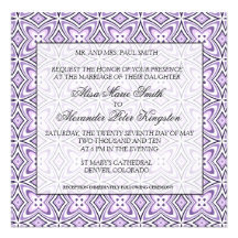 Annonces pourpres d'invitations de mariage de lava