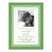 Annonces vertes en bon état de naissance de photo  faire-part personnalisés