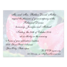Anthures de rouge de dîner de répétition invitations