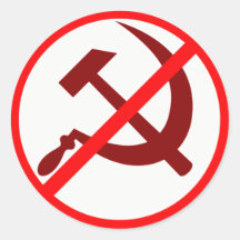 anti-communiste autocollant rond