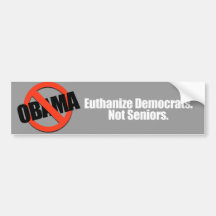 Anti-Obama - euthanize les démocrates. pas aînés Adhésifs Pour Voiture