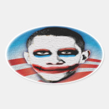 Anti Obama - joker - joint Autocollants Ovales