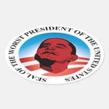 Anti Obama - le plus mauvais président Autocollant
