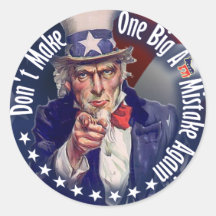 Anti Obama - un grand A ** erreur encore Adhésif Rond